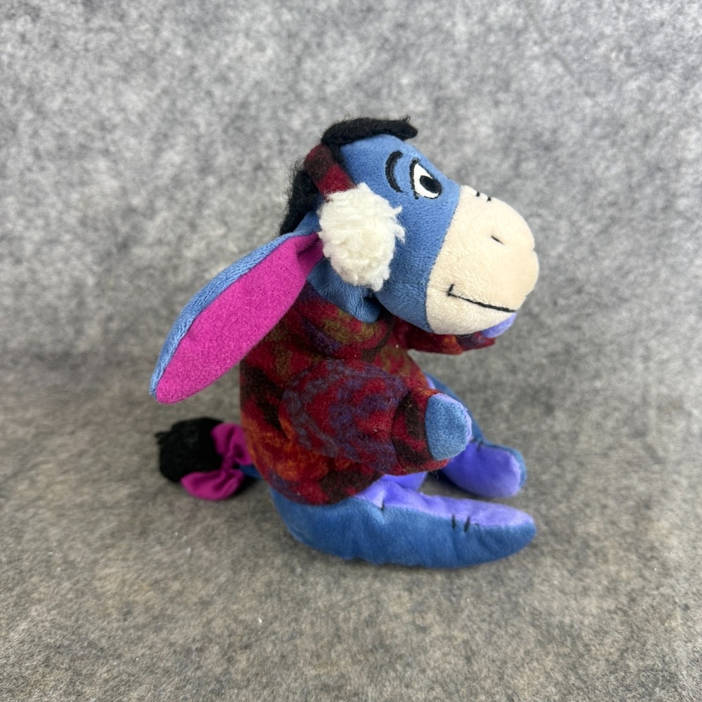 RARE Eeyore Christmas Holiday Plush Red Sweater Earmuffs Disney‎ Winnie The Pooh